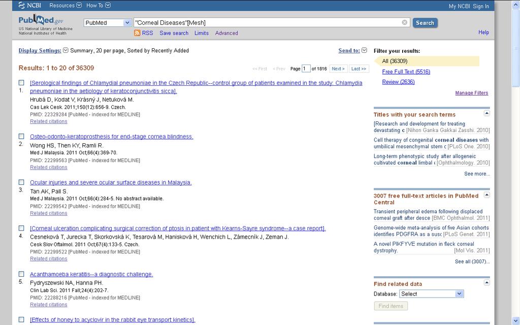 Bases de datos bibliográficas PubMed - MeSH 32 Curso "Acceso a la Información