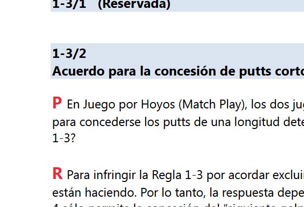 En el Juego por Hoyos, si los jugadores de un match acuerdan ignorar las Reglas antes de su vuelta estipulada, incumplen la Regla 1-3 si cualquiera de ellos comienza la
