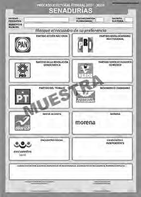 Parte 1: Votos válidos y votos nulos Debajo de cada boleta anota una V para voto válido, una N para voto nulo o CNR para candidatos/as no