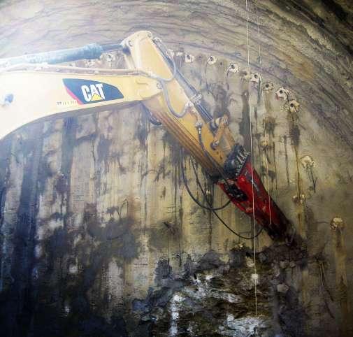 El túnel es probablemente la aplicación más severa para los martillos.