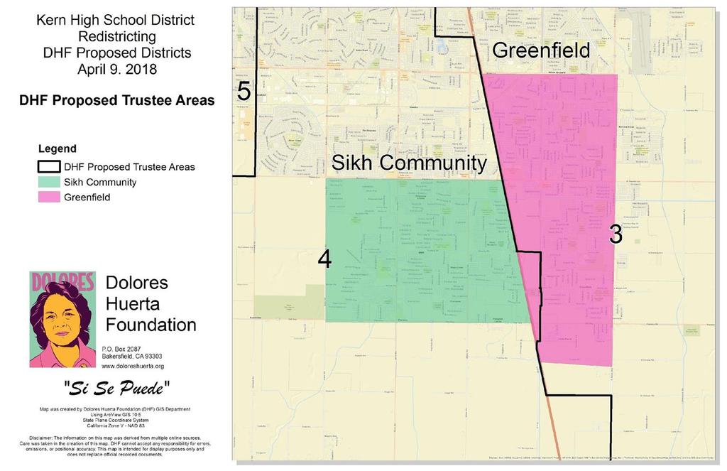 Map: Sikh and Greenfield KHSD District Boundary