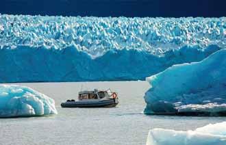 Actividades en el Parque Nacional los Glaciares Zona Glaciar Perito Moreno TOTAL Día completo (7 horas) Media-alta RANGO DE EDAD Determinado por la empresa operadora: a partir de los 14 años Kayak
