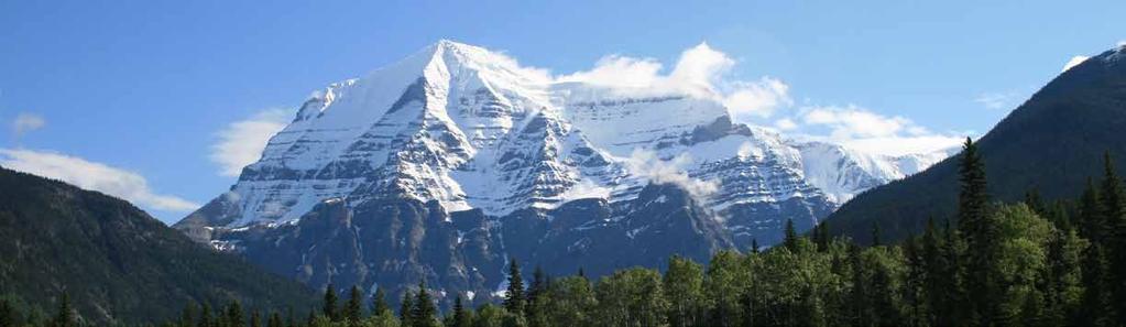 954 m de altura y situado en el Parque Provincial de Mount Robson impresiona a cada visitante.