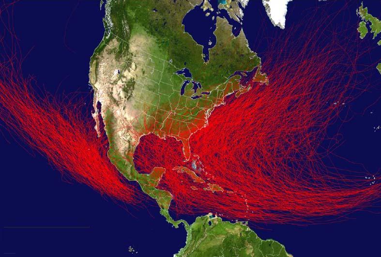 México: Trayectoria histórica de huracanes (1942-2014) Temporada: Pacifico: 15 de mayo 30 de noviembre.