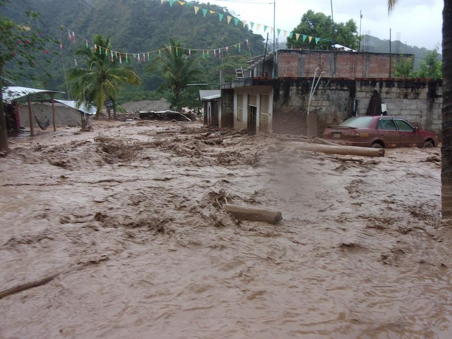 Viviendas afectadas en la localidad de Bellavista.