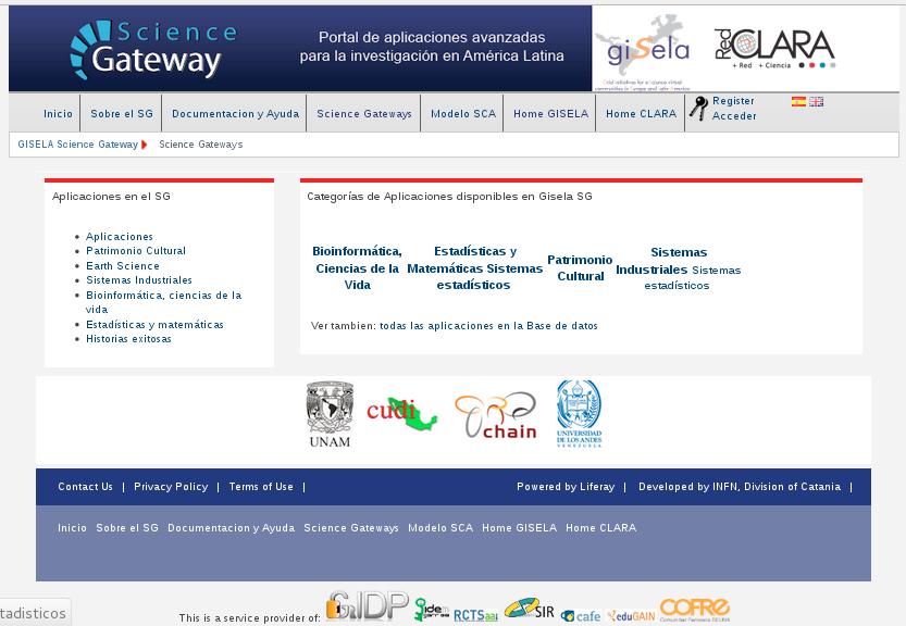 Figura 2. Science Gateway proyecto GISELA (Grid Initiative for e-science virtual communities in Europe and Latin America) [9] Figura 3.