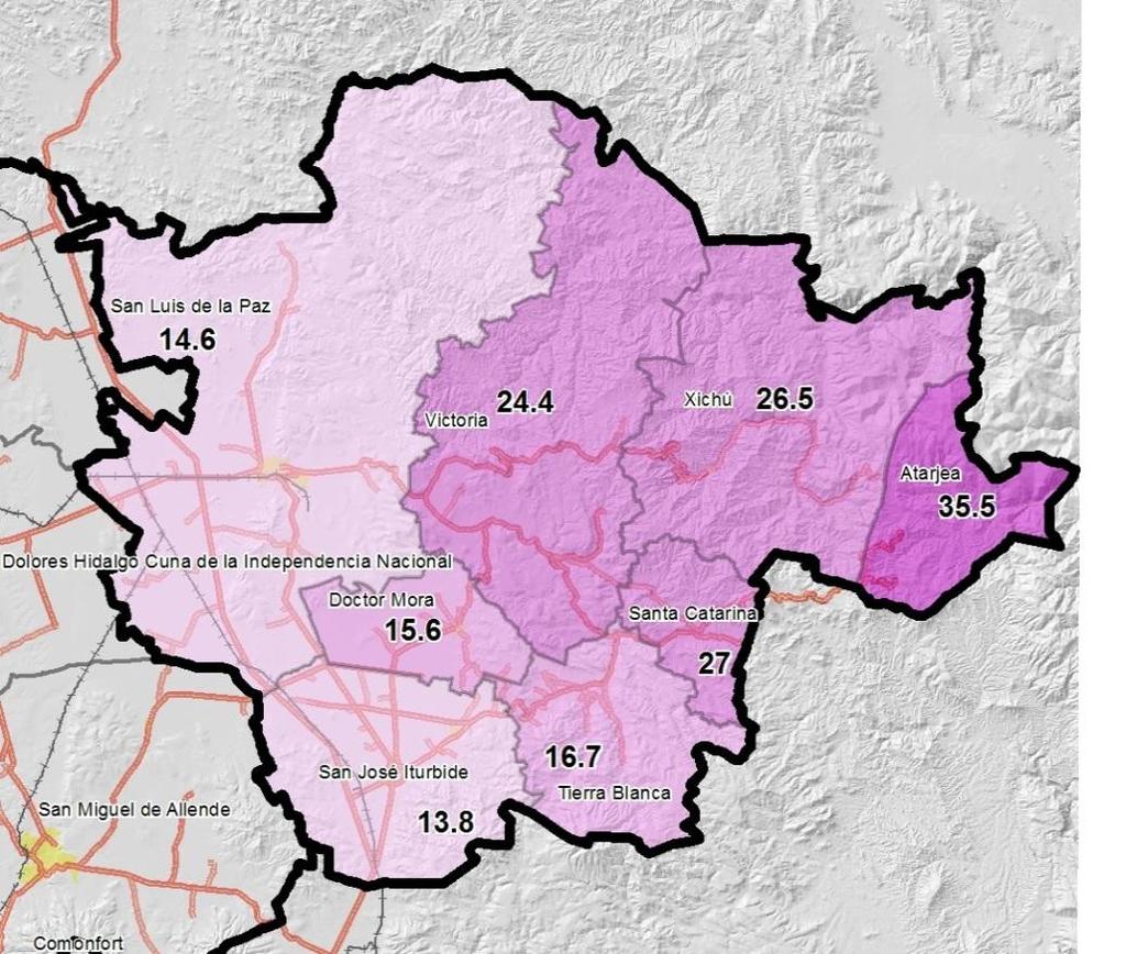 Caracterización de las regiones de 2 Guanajuato Dinámica demográfica Envejecimiento.