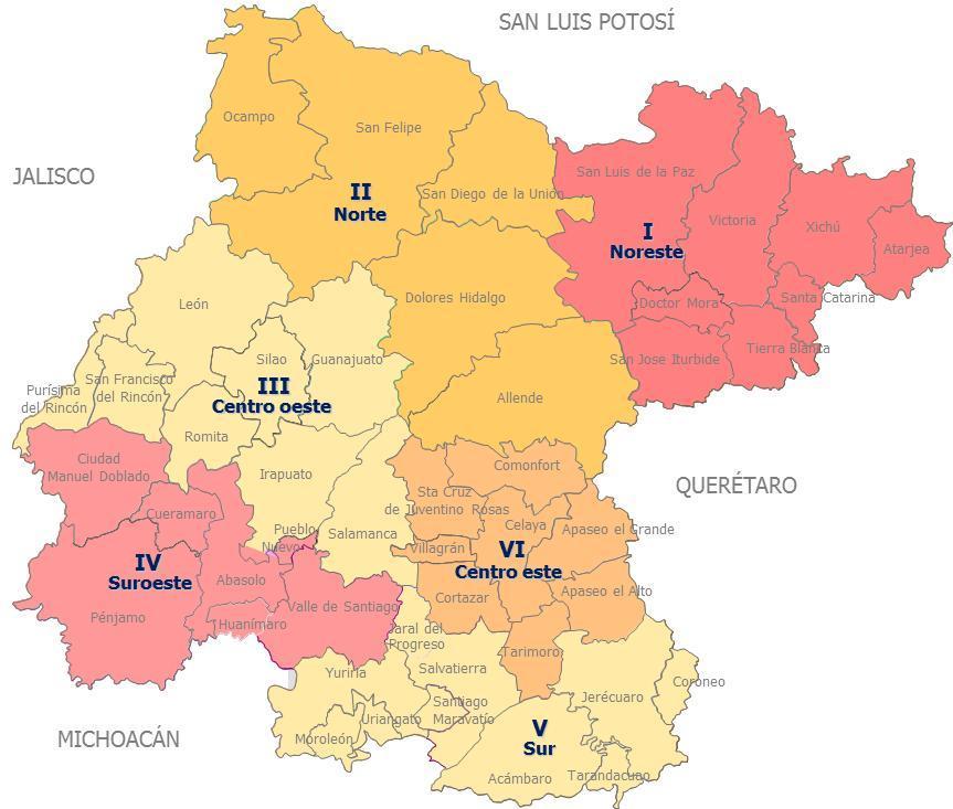 Antecedentes La regionalización en Guanajuato 1996-2011 CODEREG SDSH UPIE COPI