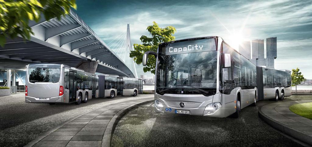 CapaCity y CapaCity L: los expertos en aglomeraciones urbanas. El nuevo CapaCity y el CapaCity L. Mercedes-Benz dispone de dos autobuses de gran formato.