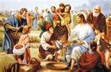 CUARTO DOMINGO DE CUARESMA Tema: Un niño comparte su comida Texto: «Y tomó Jesús aquellos panes, y habiendo dado gracias, los repartió entre los discípulos, y los discípulos entre los que estaban