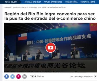 JUEVES 7 DE SEPTIEMBRE BIOBIOCHILE.CL Acercamientos en áreas claves marcan primera jornada de la BiobíoWeek en China http://bit.