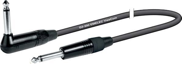 Audio Profesional Emelec VíasCom EQ6105 - Jack 6,3 M mono acodado / Jack 6,3 M mono EQ610503S EQ610505S EQ610510S 3,0 m 5,0 m 10,0 m Silent Switch Composición Cable Q3-209 Emelec VíasCom Conductores: