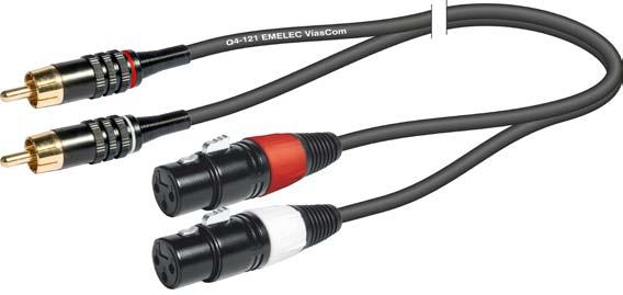 Audio Profesional Emelec VíasCom EQ6425-2 RCA M / 2 XLR H EQ642501S EQ642502S EQ642503S EQ642505S 1,0 m 2,0 m 3,0 m 5,0 m Composición Cable Q4-121 Emelec VíasCom Conductores: 2x0,25 mm² OFC Pantalla: