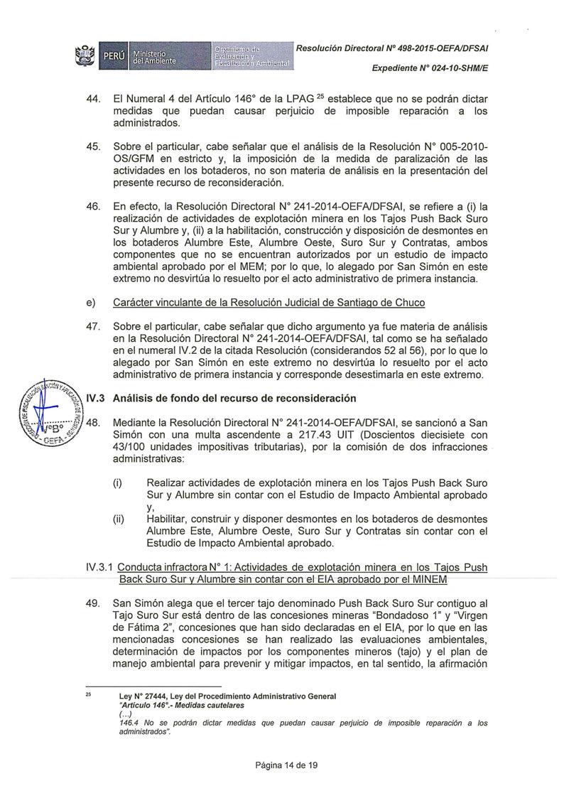 Resolución Directora/ Nº 498-2015-0EFAIDFSAI 44.