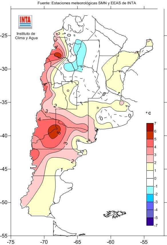 Análisis de la temperatura mínima semanal: 26 de mayo al 01 de junio L a temperatura mínima media más alta de la semana se observó en Posadas (14.8 C) y la más baja en La Quiaca ( 5.0 C) (Fig. 5).