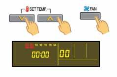 4 - Pulsar los botones SET TEMP para seleccionar el modo de presión en el que queremos trabajar. La unidad viene programada en modo normal (00).