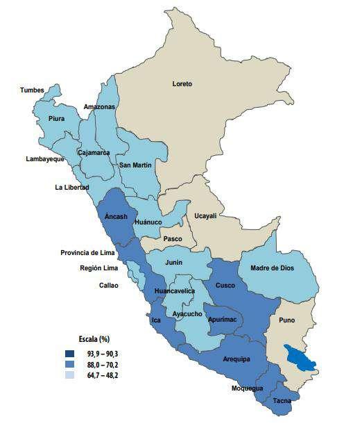 105 Anexo B.2 Población que accede a agua por red pública, según región.