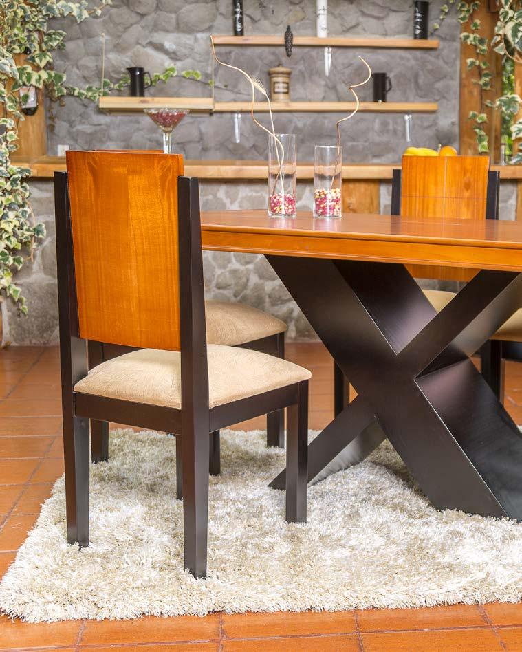 MUEBLES COMEDOR ATENAS 1 mesa bicolor de 170 x 100 cm. Mesa diseño especial, base en X.