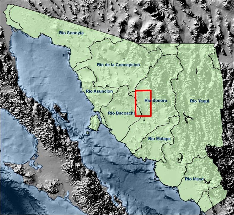 Figura 5.3.- Subregiones Hidrológicas de Sonora.