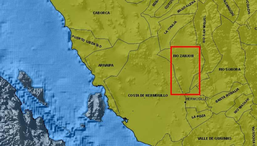 5.2 Acuíferos La parte central y más importante de la zona de estudio se ubica dentro del acuífero Zanjón según límites administrativos oficiales de CONAGUA.