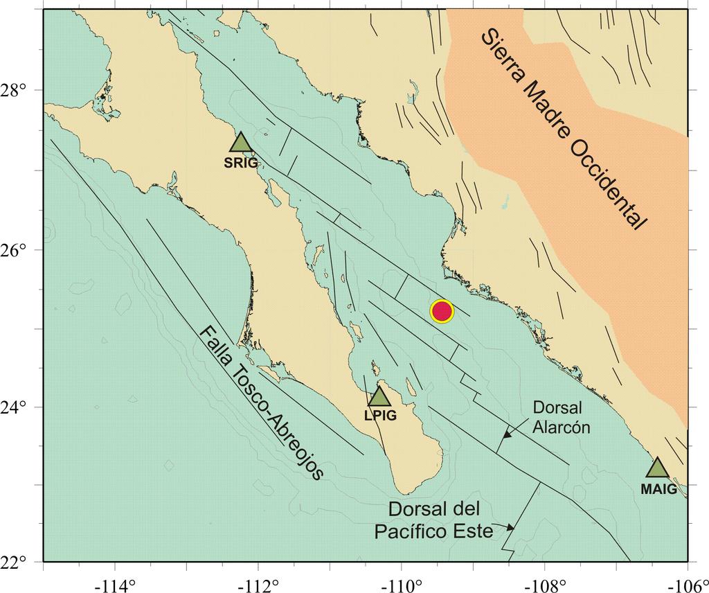 Figura 3 Tectónica de la República Mexicana Figura 4 Fallas activas en Baja California Sismicidad Histórica registrada en el Golfo de California El mayor sismo que se tiene registrado en la zona tuvo
