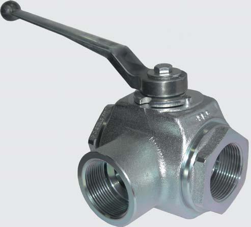 SK3 Three-way diverter forged ball valve SK3 SK3 Dimensions: DN04 to DN50 body: free cutting steel, heat treatable steel, S355J2G3 ball + stem: free cutting steel, stainless steel (1.