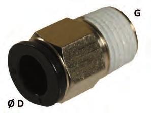 Tubing technology Push-in fittings and plug-in connectors standard Straight male stud connectors dimensions Pressure range [bar (psi)] operating temperature [ C ( F)] item no. 30.000-0.95-15 (-13.
