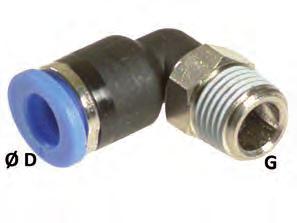 Tubing technology Push-in fittings and plug-in connectors standard 90 elbow male connectors dimensions Pressure range [bar (psi)] operating temperature [ C ( F)] item no. 30.100-0.95-15 (-13.8-217.