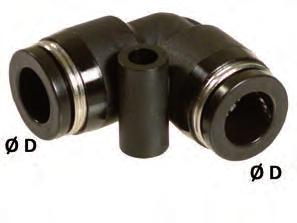 Tubing technology Push-in fittings and plug-in connectors standard 90 elbow connectors equal dimensions Pressure range [bar (psi)] operating temperature [ C ( F)] item no. 30.270-0.95-15 (-13.8-217.