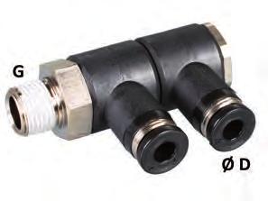 Tubing technology Push-in fittings and plug-in connectors standard Push-in connectors QC Available as an option: connecting strap for parallel circuit = QB-H, for series circuit = QB-T dimensions