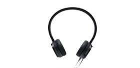 Auriculares Dell Performance USB AE2 Experimente sonido de gran desempeño en auriculares con diseño de vincha y sobre la oreja con almohadillas respirables de cuero suave, que se caracterizan por su