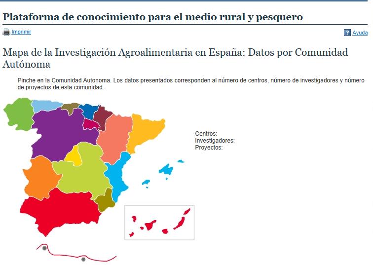 Comunidad Autónoma Nº Centros Personal Investigador y auxiliar Nº Proyectos Andalucía 85 1.