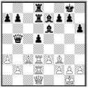 La idea colocar la torre de rey en esta casilla es para poder retroceder con la dama a d8 sin encerrar dicha torre, pero resulta algo rebuscada.] 13.0-0 Dd8 14.cxd5 exd5 15.Cf3!