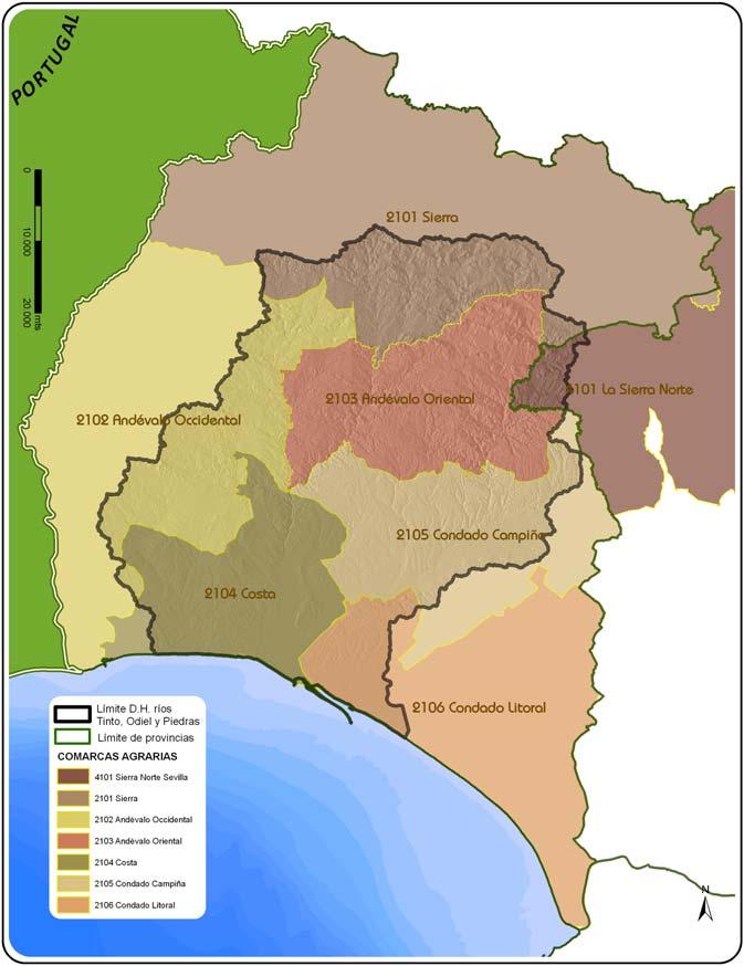 Comarca Agraria Nombre Comarca Agraria Porcentaje de Comarca Agraria perteneciente a la DHTOP medido en términos de superficie (%) 2101 Sierra 22,49 2102 Andévalo Occidental 36,49 2103 Andévalo