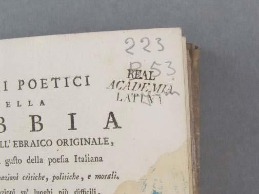 .. Nápoles 1773 Ejemplares en CCPB: Andalucía, Abadía del Sacromonte, Granada Aragón, Colegio de los Padres Escolapios,