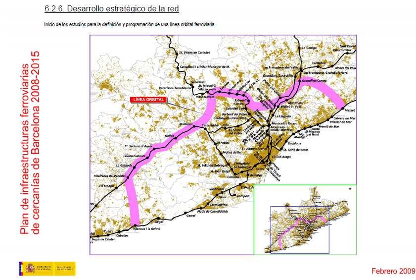 1.4. Plan de Cercanías de Barcelona 2008-2015 Plan de infraestructuras ferroviarias de cercanías de Barcelona 2008-2015, de febrer de 2009, es el document que dissenya el futur de les