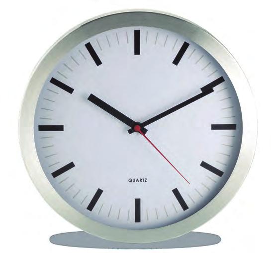 RE-173 RELOJ DE PARED POLKA Reloj de pared en aluminio. Funciona con 1 pila AA (no incluida). Colores: Plata-Negro. Medidas: 29.2 cm de diámetro X 4 cm.