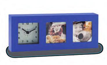 RELOJ PORTARETRATO DUFF RE-184 Reloj plástico de mesa con 2 portaretratos.