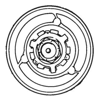 7. Hélices con núcleo de trnsmisión Flo-Torq I Instle en el eje el núcleo de propulsión delntero, l hélice, l rndel de continuidd, el núcleo de propulsión trsero, el retén de l tuerc de l hélice y l