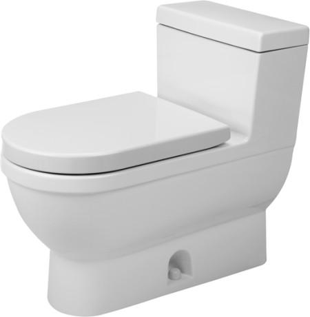One-piece toilet # 2120010001 < 370 mm > One-piece toilet Dimension Weight Order number US-version, suitable for SensoWash Starck, elongated with syphonic jet action, 305 mm/12" rough-in, with Single