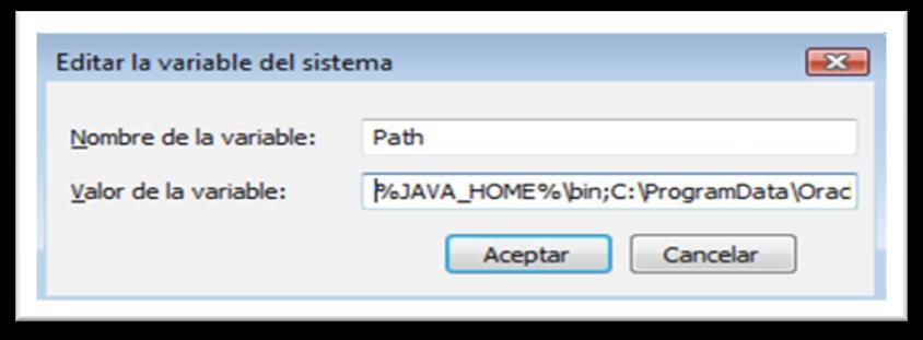 html Paso 2: Tener cargada o crear la variable de entorno JAVA_HOME=[Ruta al directorio de instalación del JDK].