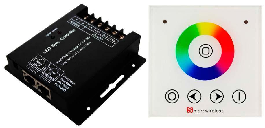 Controlador RF RGB táctil empotrado LD1051276 El controlador RGB táctil empotrado incorpora la más avanzada tecnología de regulación digital PWM (Pulse Width Modulation) especialmente diseñada para