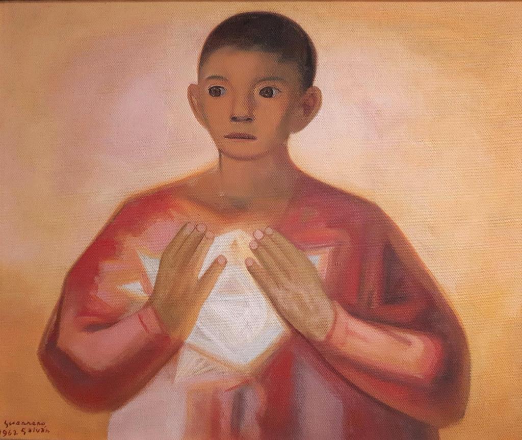 Jesús Guerrero Galván Niño con paloma, 1962 Óleo sobre