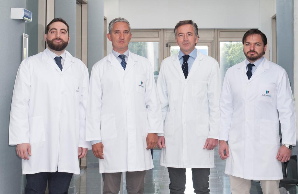 Los especialistas en Neurología, dr.javier Camiña, dr.eloy Elices, dr.diego Ruiz y dr.