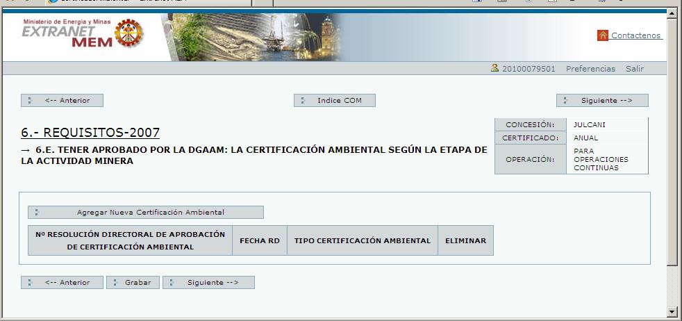Registrar Nueva Solicitud Requisito Tener aprobado