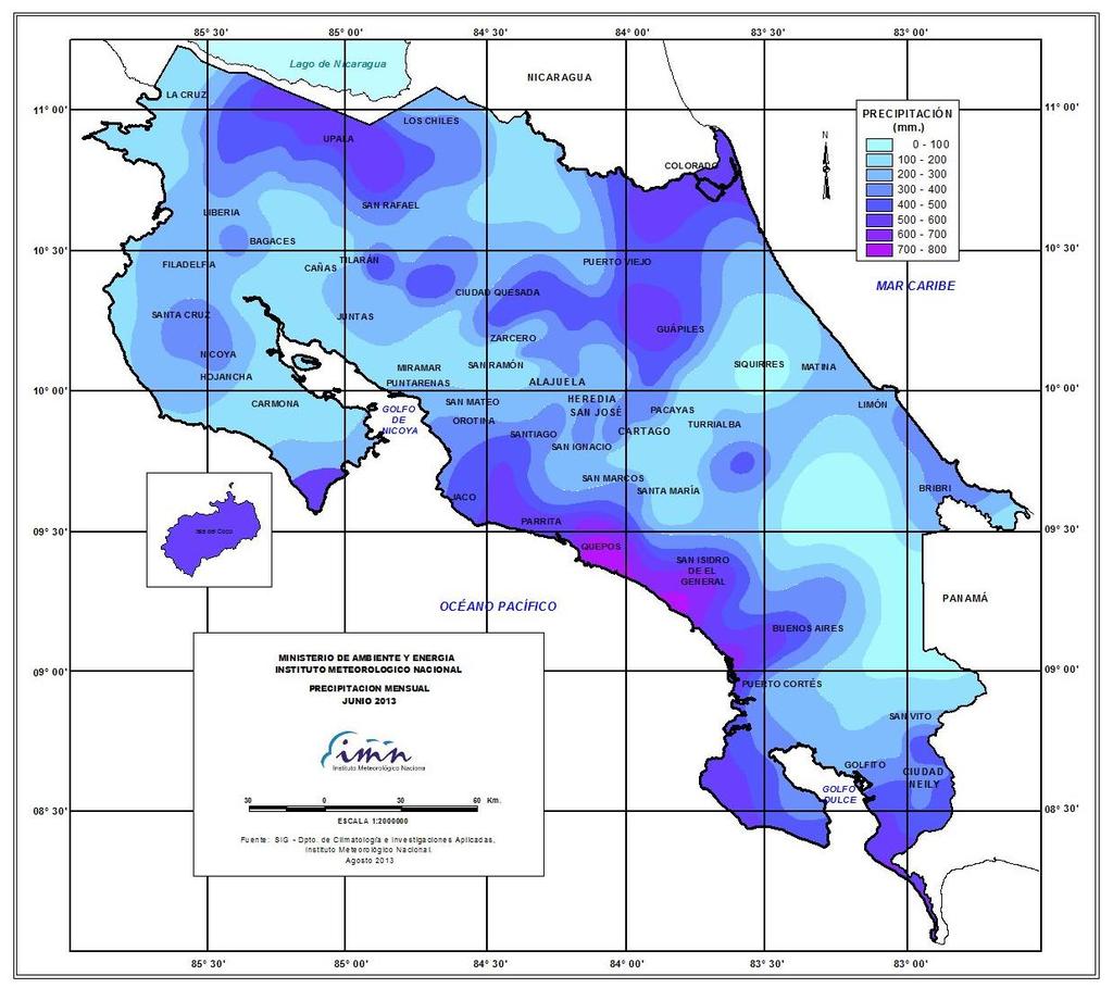 25 Información Climática Mapa de isoyetas (mm) Distribución espacial de las lluvias de junio del