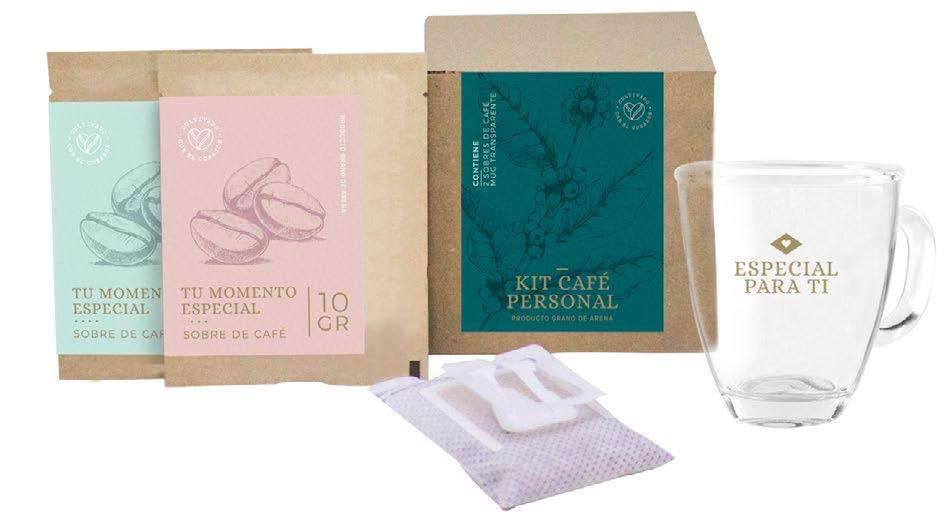 Kit de café personal Este kit contiene: 1, 2 o 3 sobres de café personales con la medida justa para