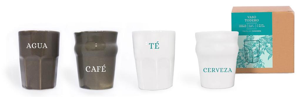 Vaso todero Vasos en cerámica para disminuir el consumo de vasos plásticos o de papel.