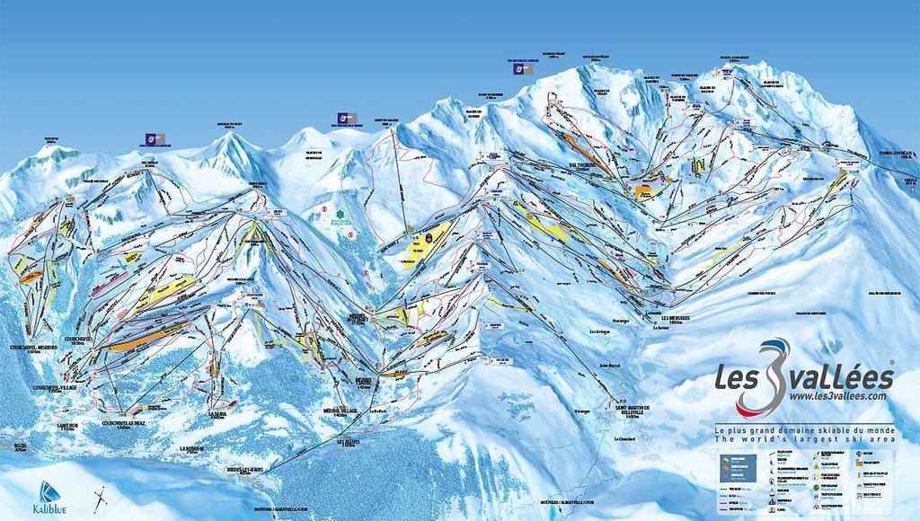 Área de ski: ÁREA DE SKI: DOMINIO DE 3 VALLÉES Desde 1300metros hasta