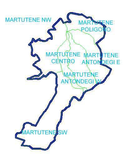 El barrio de Martutene comprende un espacio muy heterogéneo siendo por un lado el Urumea quien lo vertebra diferenciándose así Martutene NW y Martutene SW del resto de ámbitos, diferenciándose ambos